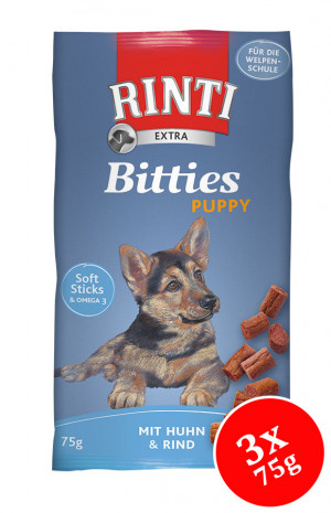 RINTI Extra Bitties Puppy Huhn&Rind 3x75g